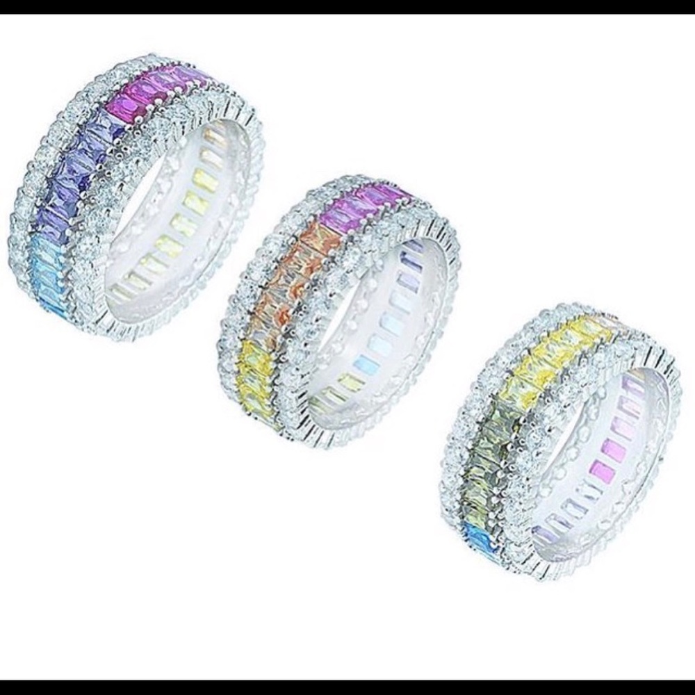 Rainbow color eternity band